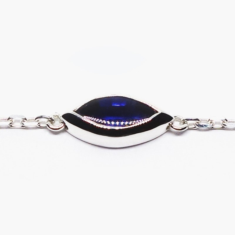 Blue sapphire bracelet SV925【Pio by Parakee】藍寶石手鍊 - Bracelets - Gemstone Blue