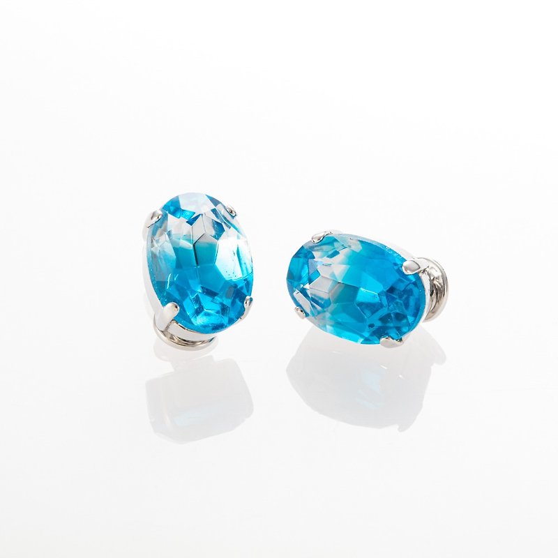 Blue&Clear イヤリング - 耳環/耳夾 - 玻璃 多色