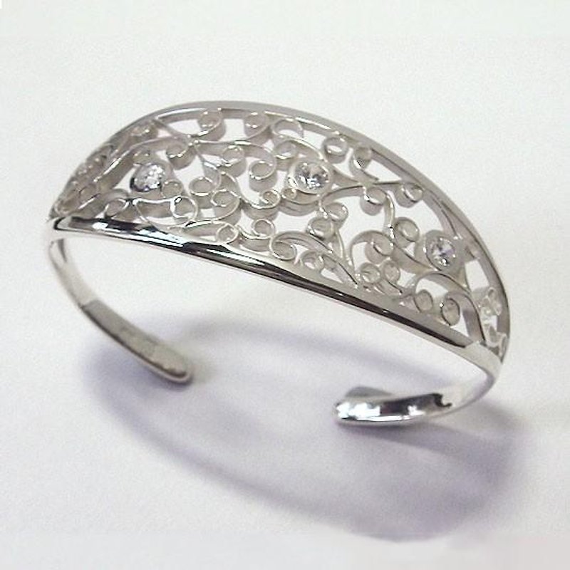 Light Arabesque Bangle - Bracelets - Other Metals Silver