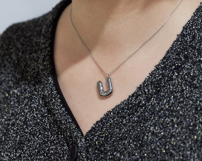 【 A-Z Letter Pendant 】18K Gold Vermeil Necklace - Necklaces - Sterling Silver Gold