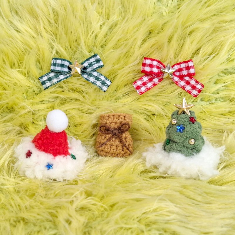 聖誕節造型娃用玩偶用配件 紅聖誕帽 綠聖誕樹帽 星星蝴蝶結 禮物 - 公仔/玩偶 - 其他材質 紅色