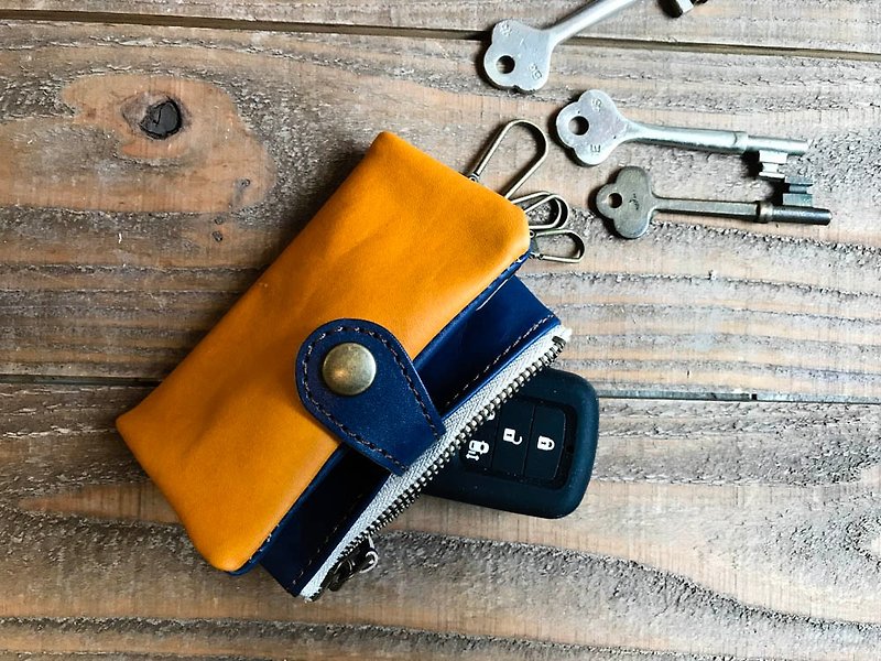 POCKET Pocket Plump Key Case Smart Key OK PPK-CNN-B - ที่ห้อยกุญแจ - หนังแท้ สีส้ม