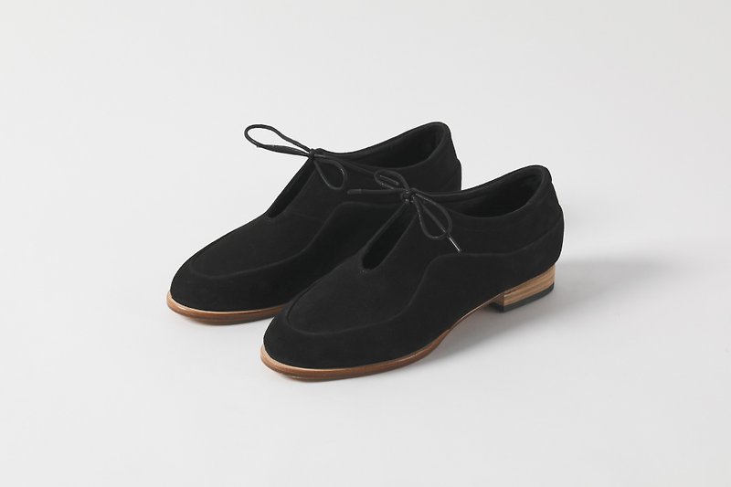 ZOODY / sandbar / handmade shoes / flat strap shoes / black - รองเท้าลำลองผู้หญิง - หนังแท้ สีดำ