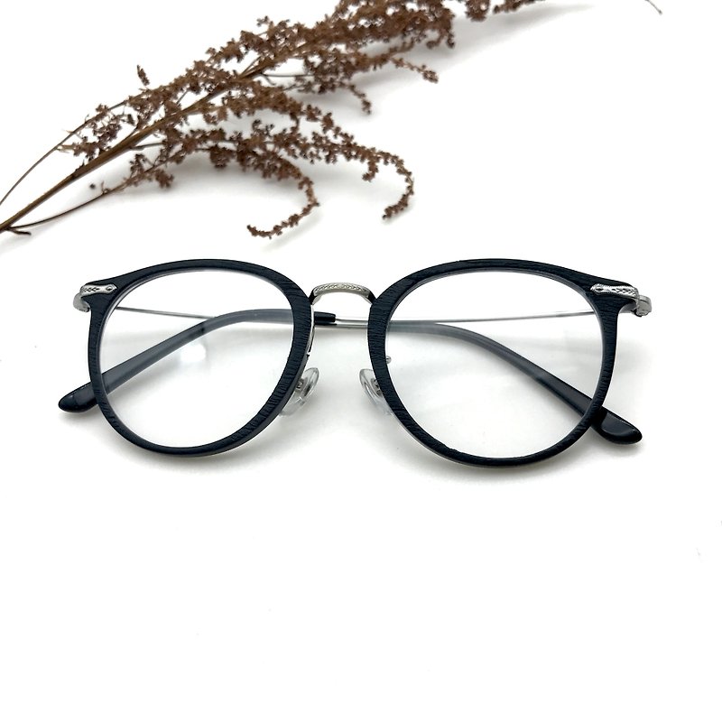(無型號)Handmade Boston style Matt Black eyeglasses - Glasses & Frames - Other Materials Black