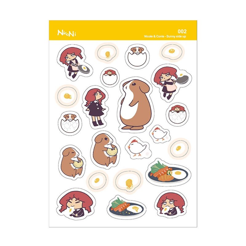 Coni and RED poached egg stickers - Stickers - Plastic Orange