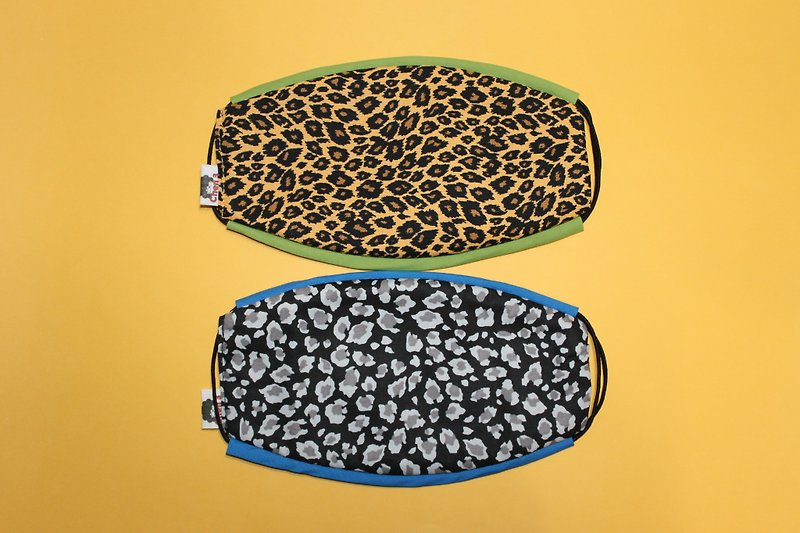 Leopard Leopard mask combination handmade limited stereo mask comfortable / breathable / washable - หน้ากาก - ผ้าฝ้าย/ผ้าลินิน 