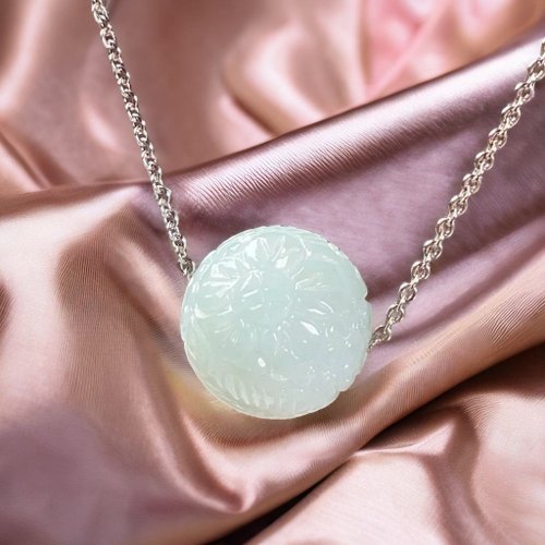 瓔珞珠寶盒 E.L.Jewelry Box 冰糯綠翡翠雕花路路通 | 天然緬甸玉翡翠A貨