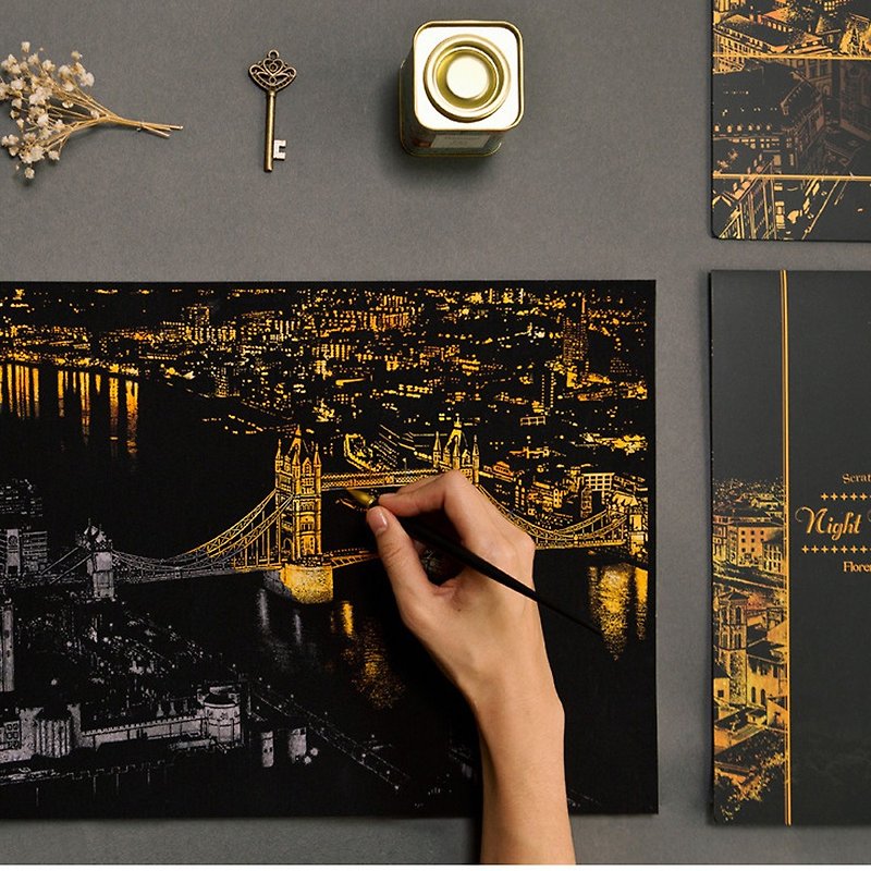 Goody Bag -LAGO Scratch Night View - งานไม้/ไม้ไผ่/ตัดกระดาษ - กระดาษ สีทอง