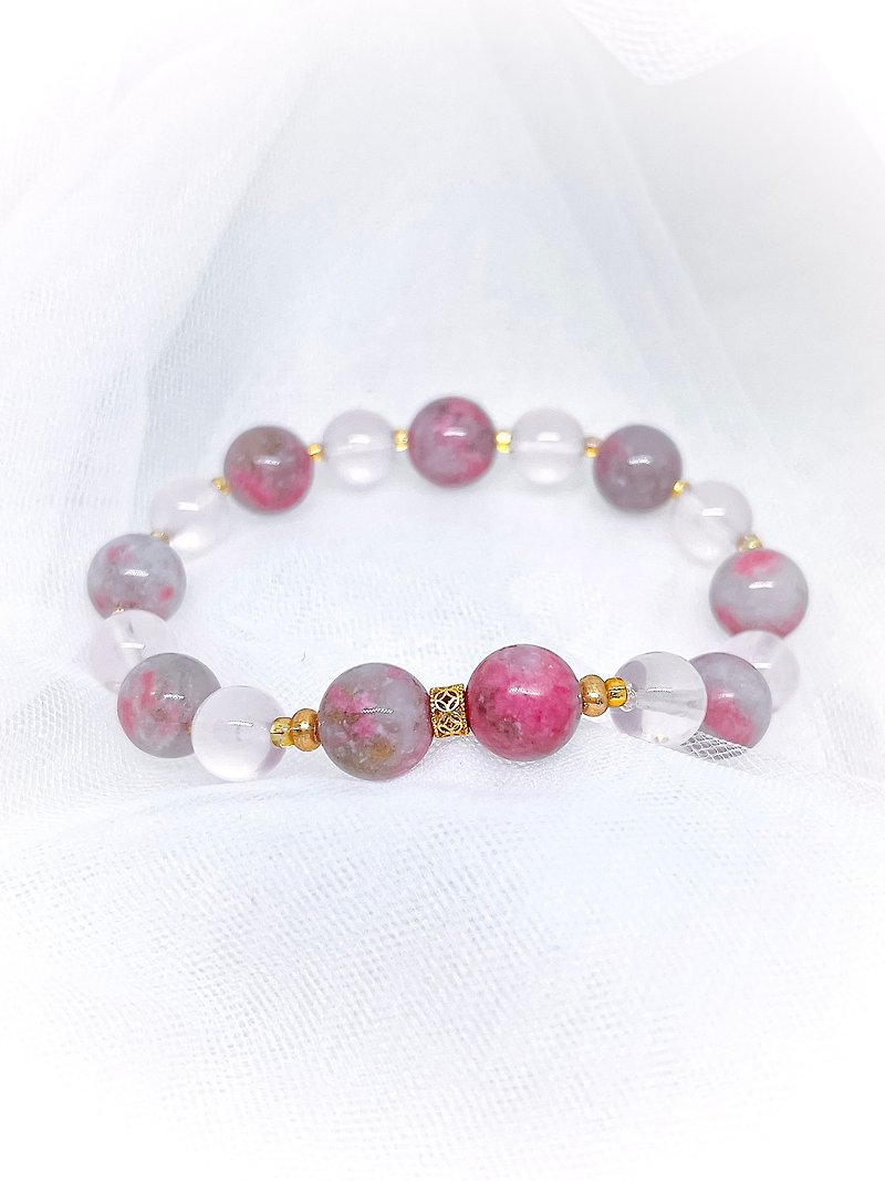 Weimei | rhodonite • rose quartz | crystal bracelet - Hair Accessories - Crystal Pink