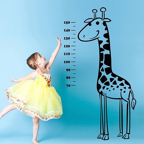 Smart Design 設計 壁貼 Smart Design 創意無痕壁貼◆)長頸鹿身高尺(8色