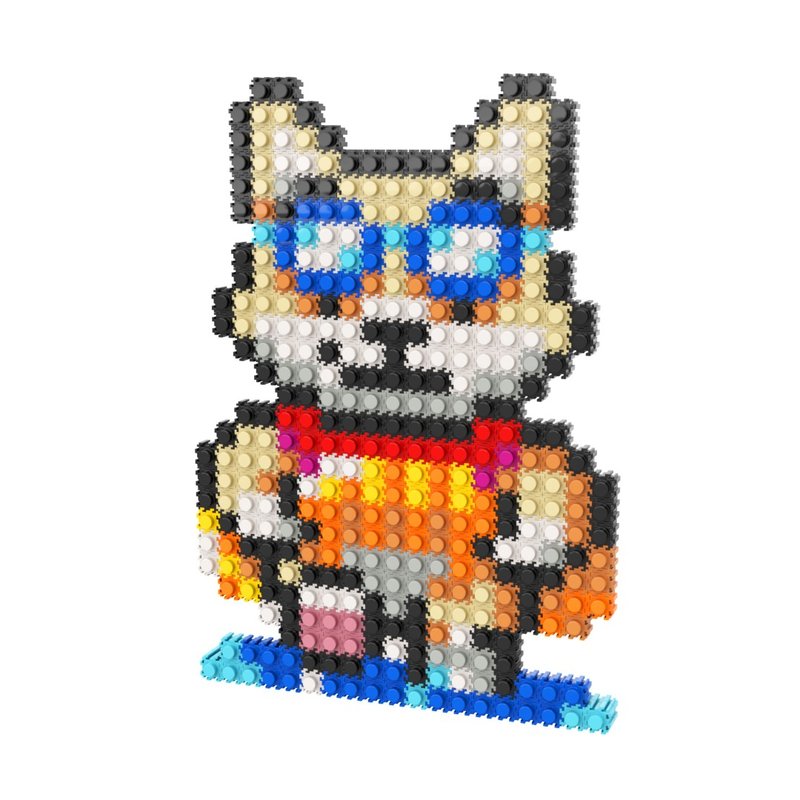 Pizel Japanese Beckoning Shiba Inu Dog - Swimming Pixel Art Z Puzzle - ตุ๊กตา - ผ้าฝ้าย/ผ้าลินิน หลากหลายสี