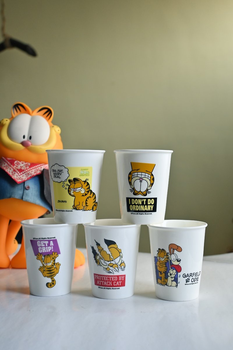 Early Garfield ceramic teacup set - ถ้วย - ดินเผา หลากหลายสี