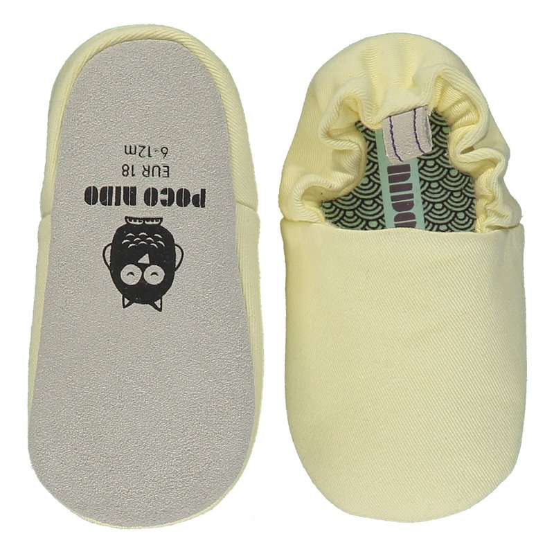 Poco Nido (英國) 嬰兒 BB鞋 學行/學步鞋仔 -  淨色 檸檬黃 - 嬰兒鞋/學步鞋 - 棉．麻 