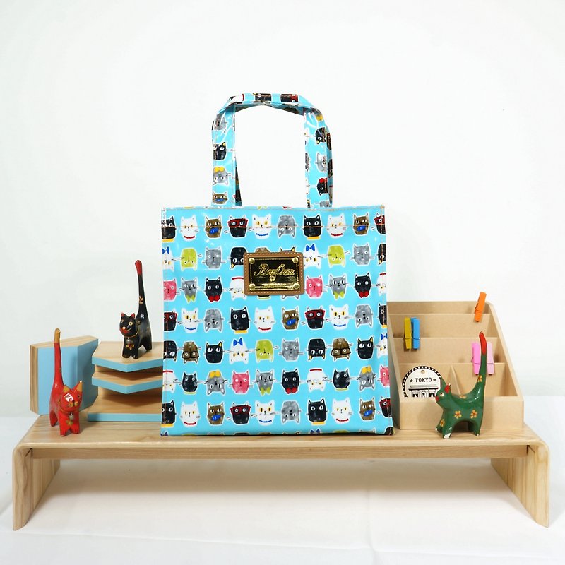 101 loyal cats waterproof bag - Handbags & Totes - Waterproof Material Blue