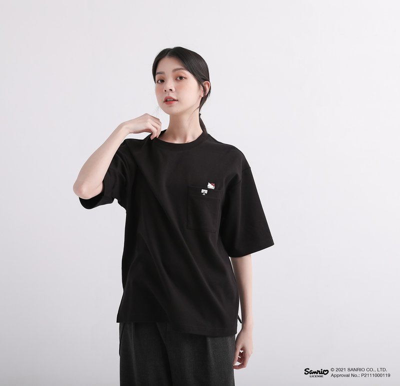 忙裡偷閒系列T-shirt_黑色 - 女上衣/長袖上衣 - 棉．麻 黑色