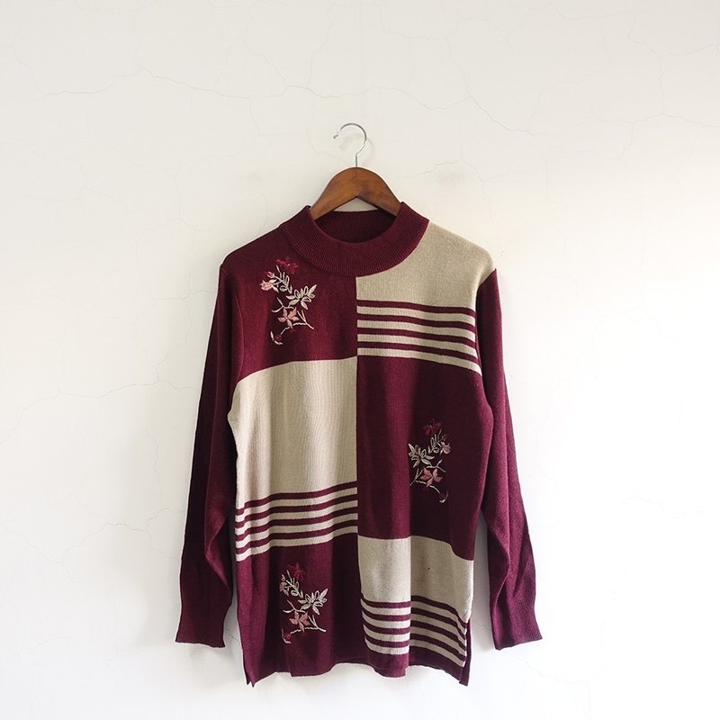 │Slowly│Knitted vintage tops│vintage.retro.art. - Women's Sweaters - Polyester Multicolor