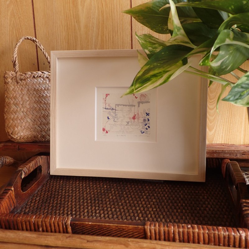 銅版画【白い場所】シートのみ - 海報/掛畫/掛布 - 紙 藍色