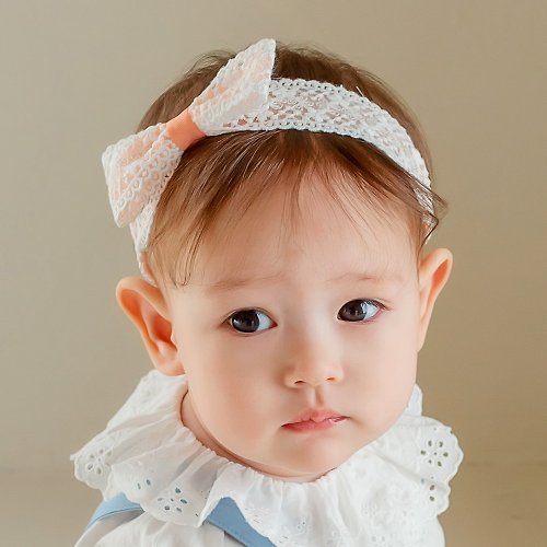 日安朵朵 Happy Prince 韓國製 Laila奶橘小碎花蝴蝶結女嬰兒童髮帶