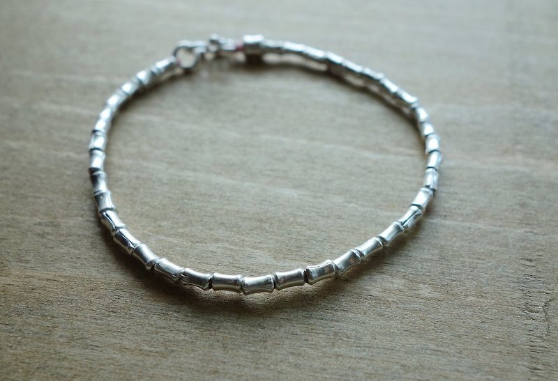 ~米+熊~ "Bamboo" 925 sterling silver bracelet/ 925 silver bracelet - Bracelets - Other Metals Silver