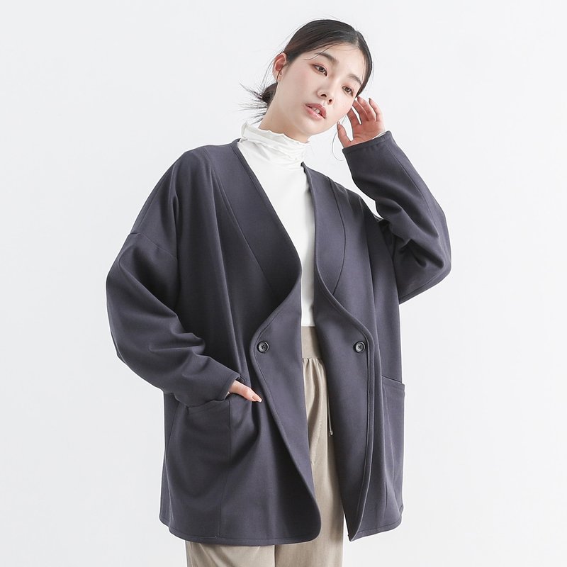 [Classic Original] Weixin_Reform pleated jacket_CLO515_Dark Blue - Women's Casual & Functional Jackets - Polyester Blue