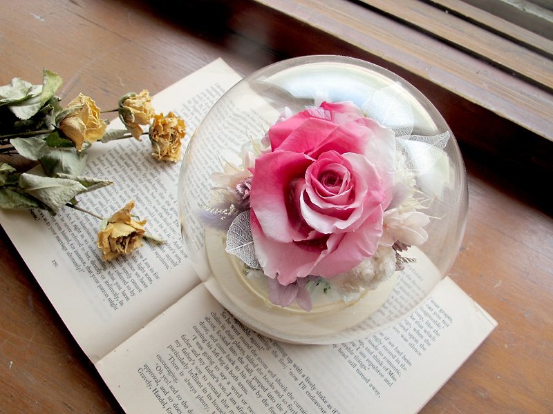 | Customized Gifts |-Gradient Preserved Flower Big Glass Ball-Home Decoration Commemorative Gift - ช่อดอกไม้แห้ง - พืช/ดอกไม้ หลากหลายสี