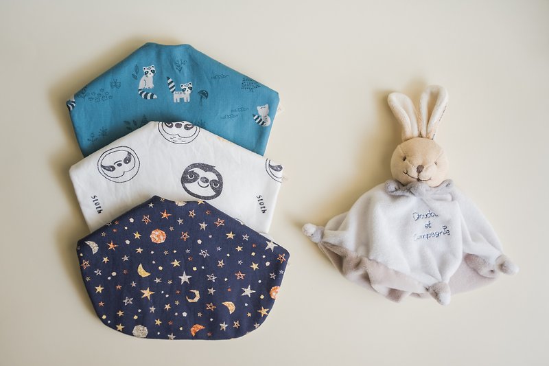 [Quick Shipping] Boys Series Three-piece Moon Gift Box Set - Baby Gift Sets - Cotton & Hemp White