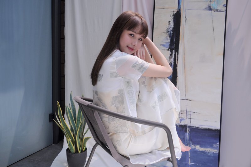 Alia Blouse雙層印花紗織上衣 - 洋裝/連身裙 - 棉．麻 透明