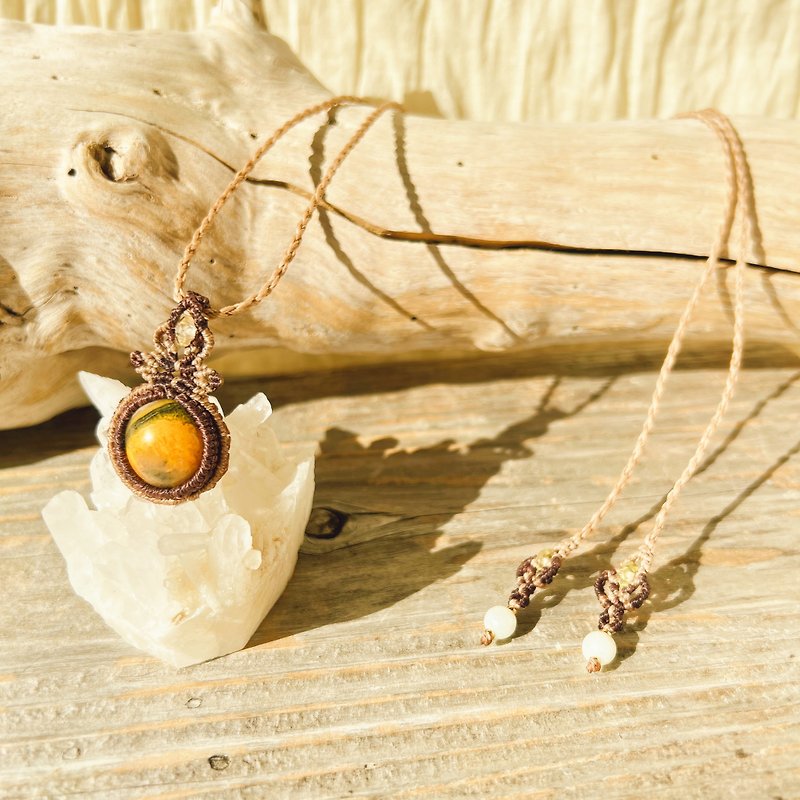 Bumble Bee Jasper necklace 〜Wisdom〜 - Necklaces - Semi-Precious Stones Yellow
