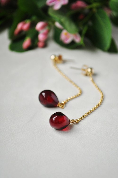 Toutberry Red pomegranate seeds earrings Miniature food earrings Little fruit earrings