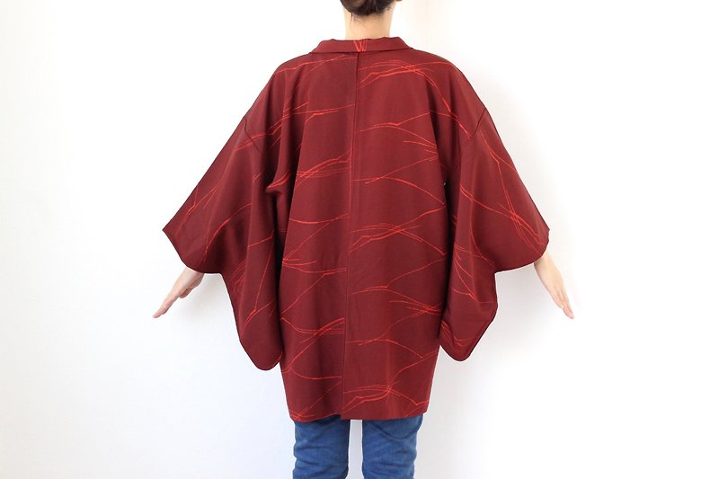 abstract kimono, haori jacket, authentic kimono, haori kimono, kimono /3946 - Women's Casual & Functional Jackets - Polyester 