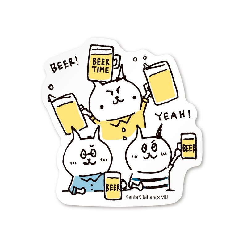サードキャット ステッカー【BEER PARTY】 - 貼紙 - 防水材質 白色