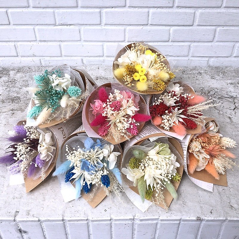 【Rainbow Design】Rainbow Rainbow Party Drying Bouquet - Full Color - ช่อดอกไม้แห้ง - พืช/ดอกไม้ 