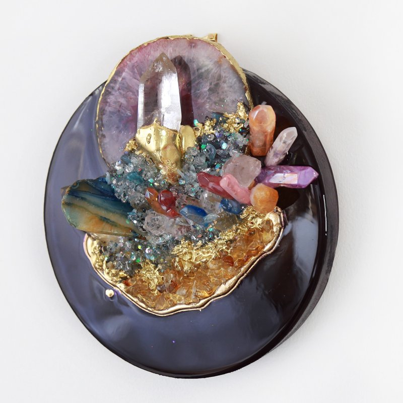 20cm ~3D水晶掛畫 (光環瑪瑙) - 擺飾/家飾品 - 水晶 黑色