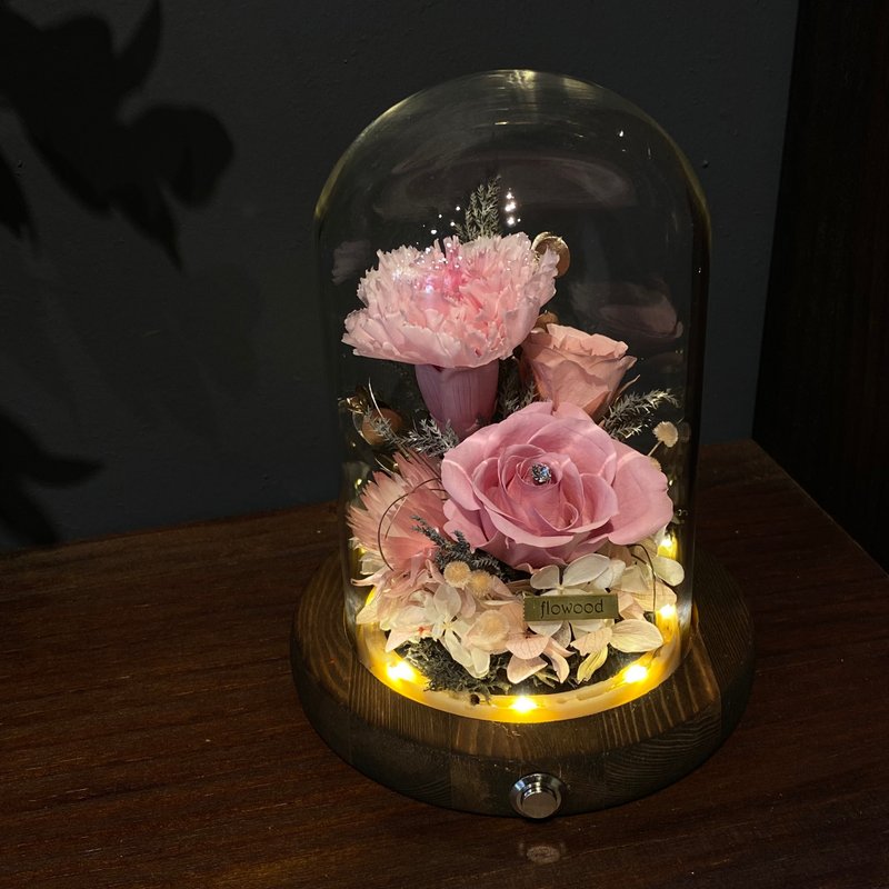 Carnation night light with gift box - ช่อดอกไม้แห้ง - พืช/ดอกไม้ หลากหลายสี