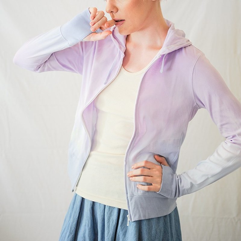 gradation hoodie viola - Unisex Hoodies & T-Shirts - Cotton & Hemp Purple