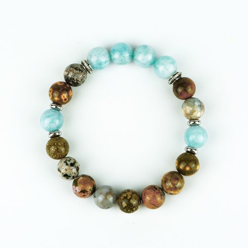 Hoshino Jewelry Kan 七輪調和手串/水草瑪瑙/天然/水晶手鏈/能量石/原生態102144