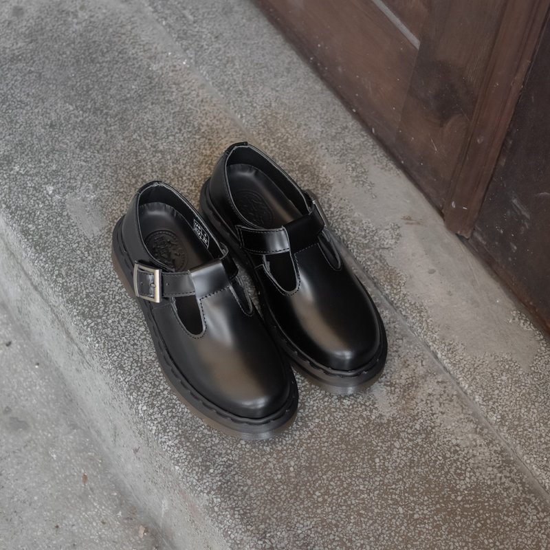 Martin Mary Jane_Flat matte black men's version 35~45 small size - รองเท้าอ็อกฟอร์ดผู้ชาย - หนังแท้ สีดำ