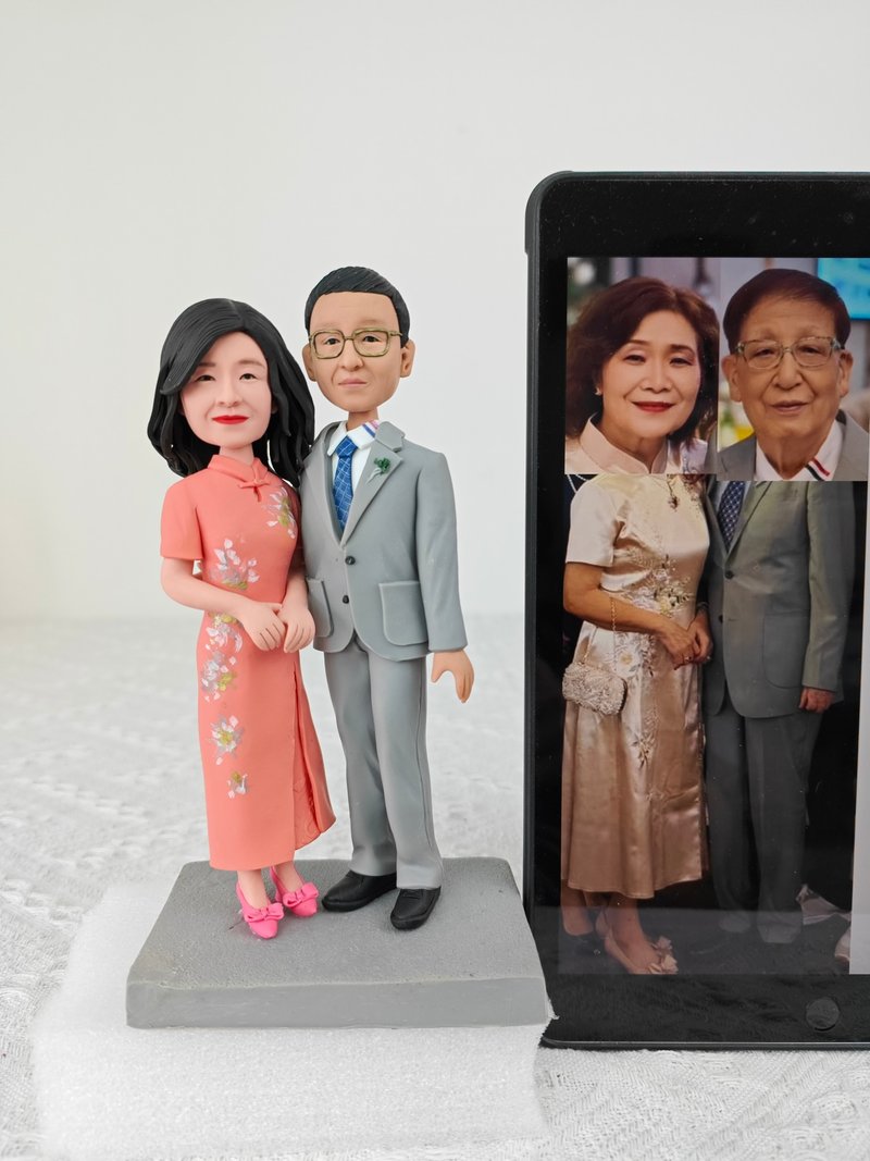 客制化人物公仔 結婚 周年紀念 禮物 訂制 3D人偶 人像畫 似顏繪 - 公仔/玩偶 - 黏土 多色