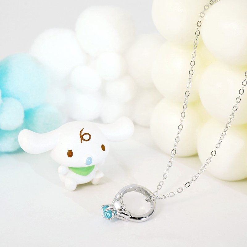 【客製化禮物】大耳狗Baby系列-幸福喜拿Baby Ring誕生石純銀項鍊 - 項鍊 - 純銀 銀色