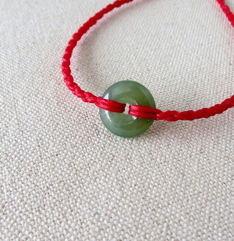 [Lucky ‧ Ping An] Nuo Bing Ping An Jade Silk Wax Bracelet*Four Strands*E012 * This year - Bracelets - Other Metals Green