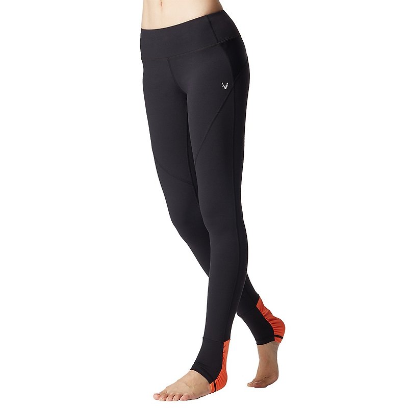 [MACACA] Extreme ‧ slender little buttocks - ATE7552 black / orange - Women's Yoga Apparel - Nylon Orange