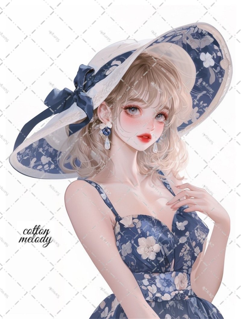 original sticker no.6537 人物ステッカー オリジナルステッカー 人物ステッカー 女の子ステッカー オリジナル人物ステッカー - 貼紙 - 紙 