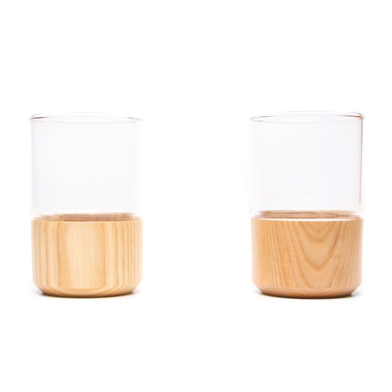 Two together Wooden Cup-Ash - ถ้วย - ไม้ สีทอง