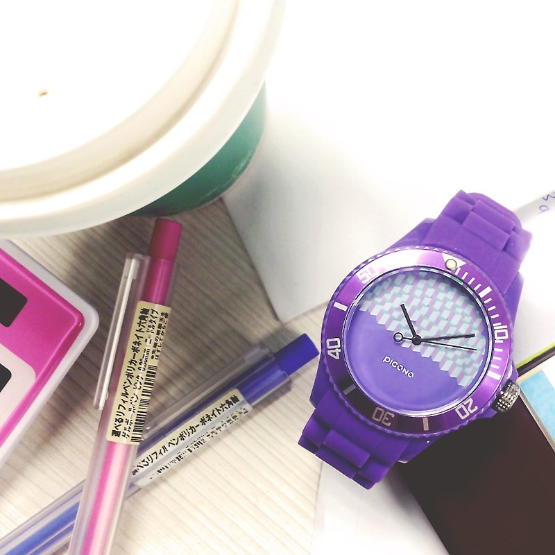 【PICONO】方塊遊樂場運動手錶-紫 / BA-BP-05 - 女錶 - 塑膠 紫色