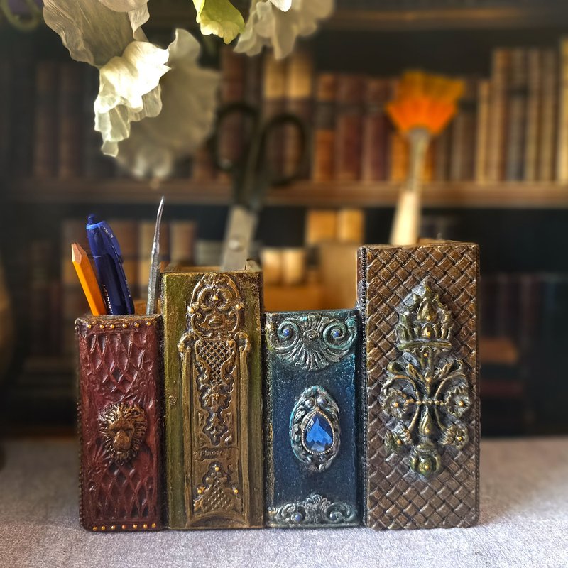 Pen Organizer,Desk Holder,Desktop Accessories,Cosmetics organizer,Classic style - 居家收納/收納盒/儲物盒 - 木頭 綠色
