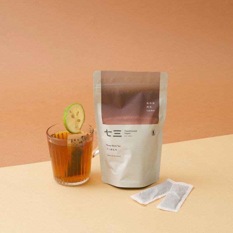 Qisan Tea Hall ground cold brew tea bag丨Big leaf black tea environmentally friendly zipper bag - Tea - Paper White