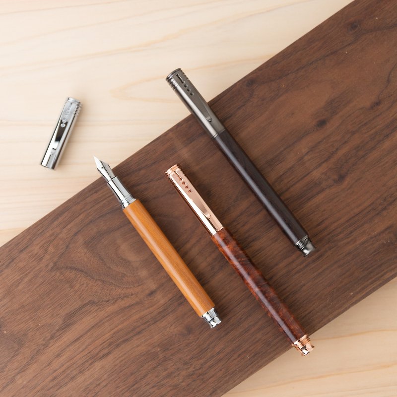 Solid Wood Fountain Pen | Lightweight・Can be laser engraved - ปากกาหมึกซึม - ไม้ สีนำ้ตาล