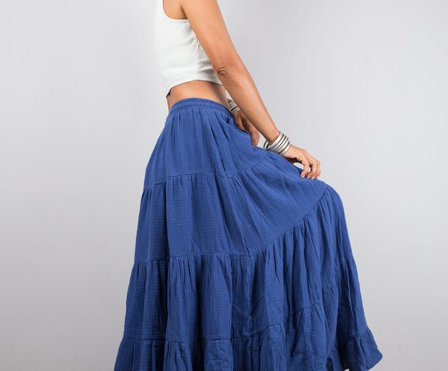 Tiered peasant maxi clearance skirt