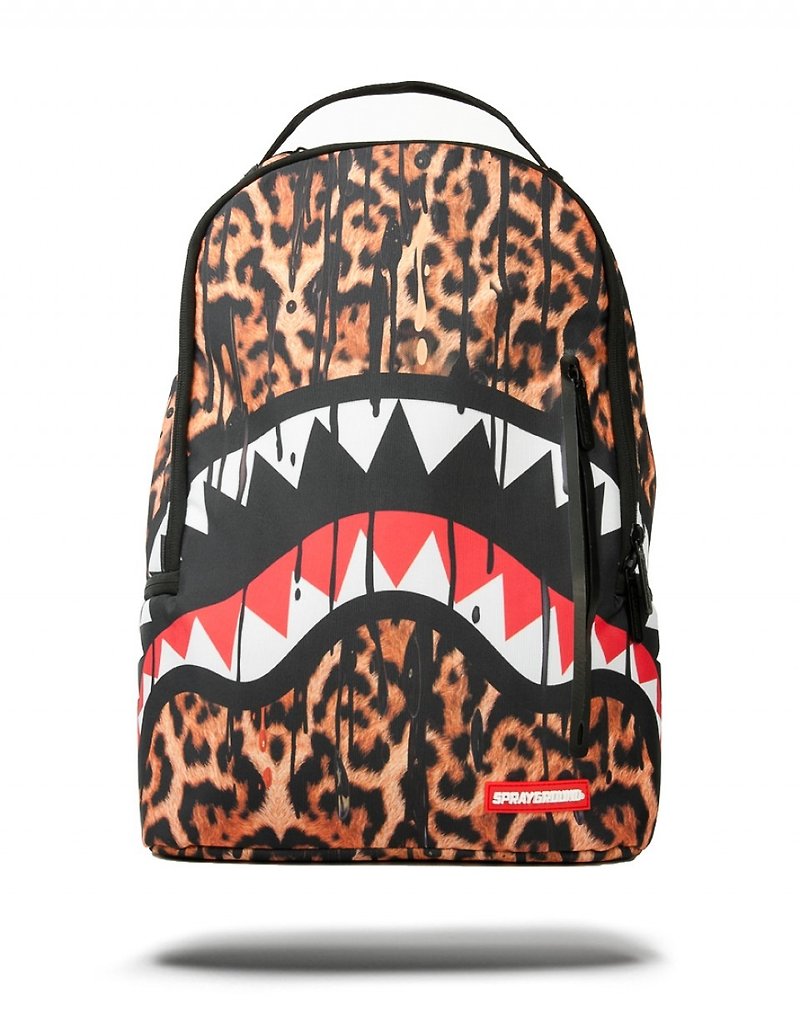【SPRAYGROUND】 DLX Series Leopard Drips Leopard Shark Trends Backpack - กระเป๋าแล็ปท็อป - วัสดุอื่นๆ หลากหลายสี