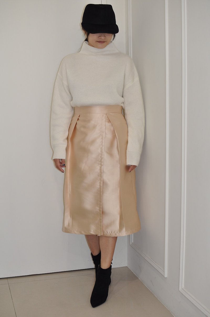 Flat 135 X Taiwan designer series French big round skirt four-color big round skirt - Skirts - Polyester Gold